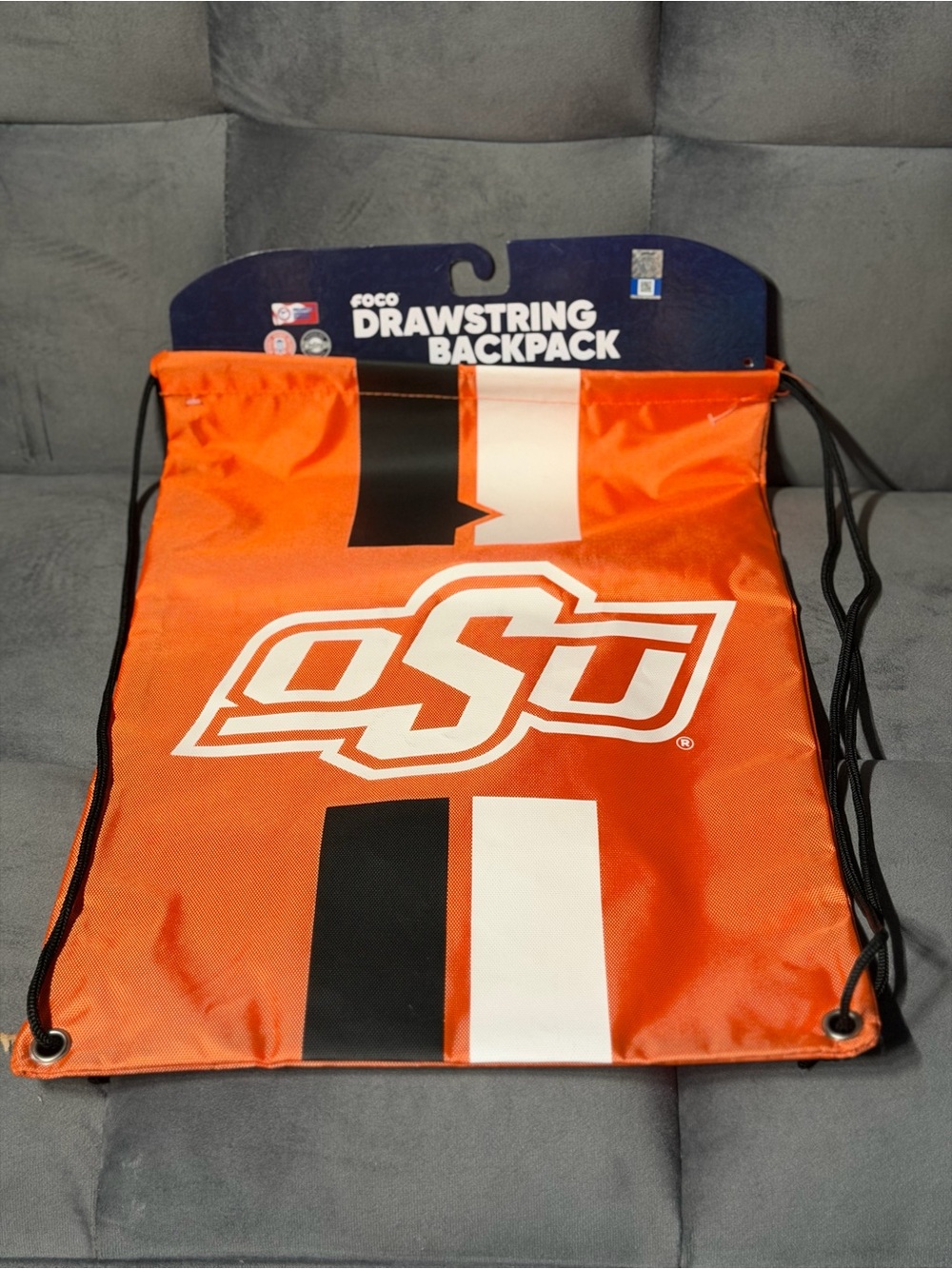 Oklahoma State Cowboys OSU Oversize Big Logo Slant Drawstring Backpack Bag NEW